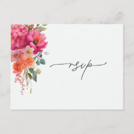 Vattenfärg Blommig RSVP-svar Meddelande Vykort