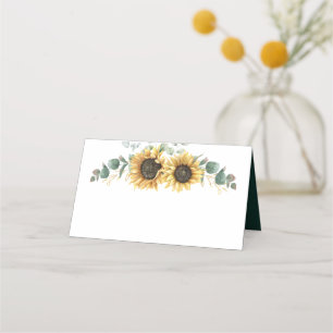 Vattenfärg Blommig Solros Bröllop Placeringskort