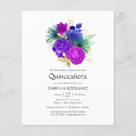 Vattenfärg Blommig Spansk Mardi Gras Quinceañera Flygblad