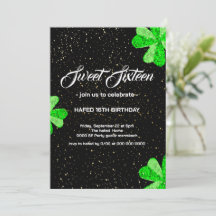 Vattenfärg Blommig Sweet 16 Födelsedagsinbjudninga
