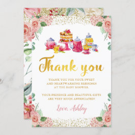 Vattenfärg Blommig Trädgård Te-fest Tacksamhetskor Inbjudningar