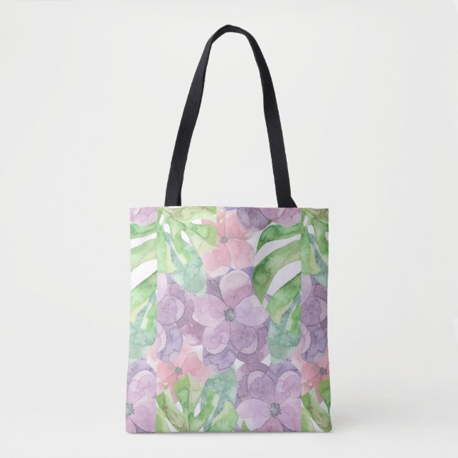 Vattenfärg Blommig Tryckt Totebag Tygkasse (Framsida)