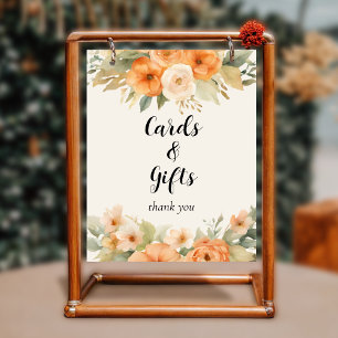 Vattenfärg Blommiga Kort och Gåvor Bröllopsskylt Poster