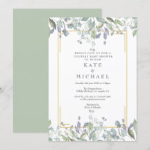 Vattenfärg Blommiga Par Baby Shower/Sprinkle