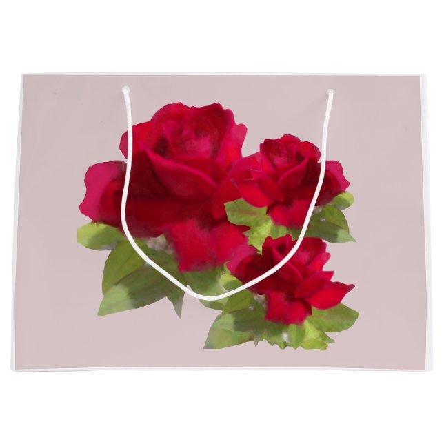 Vattenfärg blommiga rosor presentpåse (Framsidan)