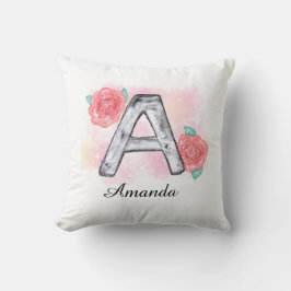 Vattenfärg, Blommigt Brev A Kudde