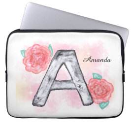 Vattenfärg, Blommigt Brev A Laptop Fodral