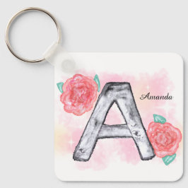 Vattenfärg, Blommigt Brev A Nyckelring