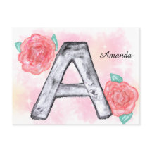 Vattenfärg, Blommigt Brev A