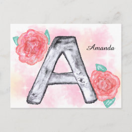 Vattenfärg, Blommigt Brev A Vykort