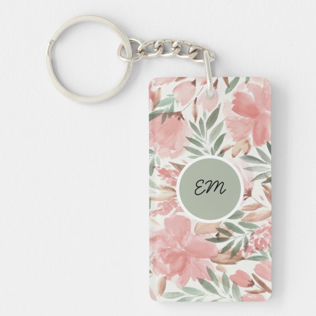 Vattenfärg blommigt mönster monogram (Framsidan)