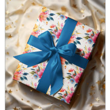 Vattenfärg Blommönster | Modern Ljus Floral