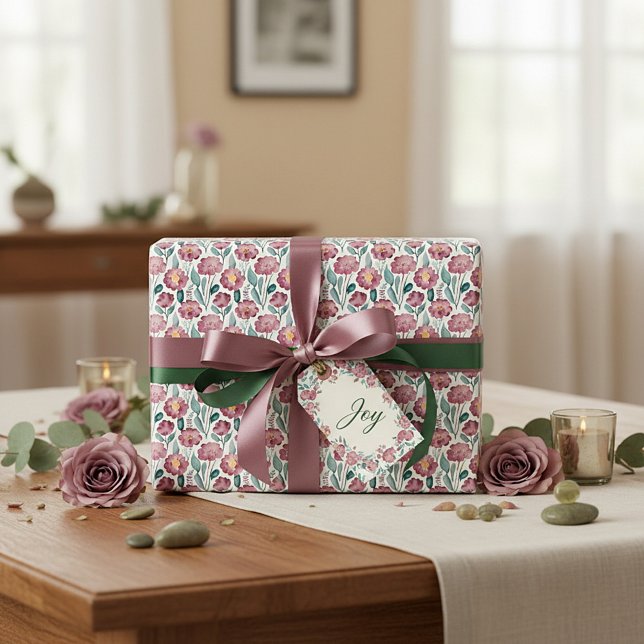Vattenfärg blommönster på mage presentpapper (Skapare uppladdad)