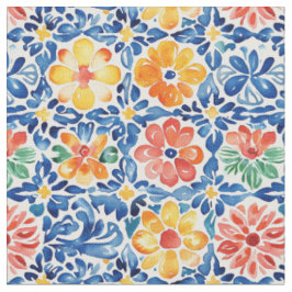 Vattenfärg Blommönster-Sömlös Papel Picado Tyg