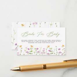 Vattenfärg Blommor Baby Shower Böcker För Bebis Tilläggskort