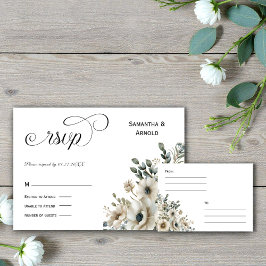 Vattenfärg Blommor Bröllop RSVP Inbjudningar