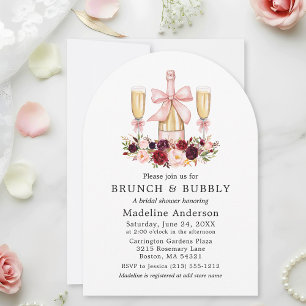 Vattenfärg Blommor Bröllopsdusch Brunch Rosa Sling Inbjudningar