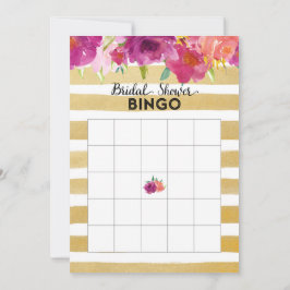 Vattenfärg Blommor Bröllopsfest Bingo Kort