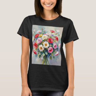 Vattenfärg blommor bukett T-shirt