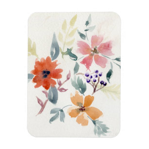 Vattenfärg Blommor Handmålad Konst Magnet