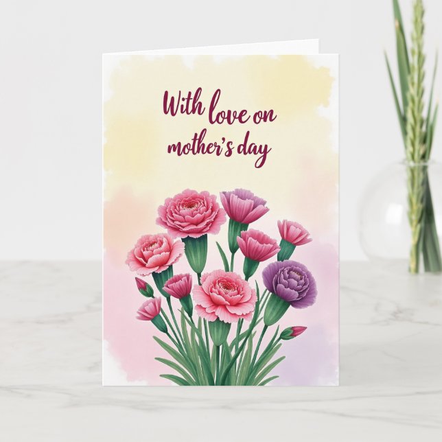 Vattenfärg Blommor Kärlekskort Kort (Framsida)