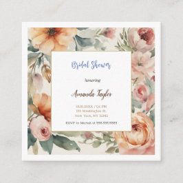 Vattenfärg Blommor Minimal Bröllopsdusch Kort