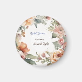 Vattenfärg Blommor Minimal Bröllopsdusch Magnet