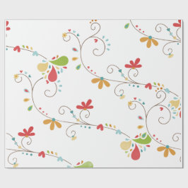 Vattenfärg Blommor Mönster Anpassad Bakgrund  Presentpapper