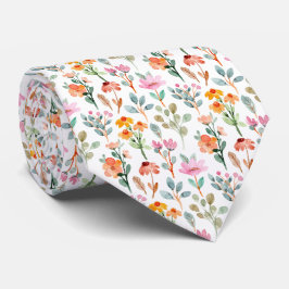 Vattenfärg Blommor Mönster Slips