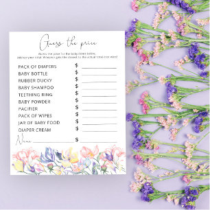 Vattenfärg blommor Pris Gissa spel baby shower