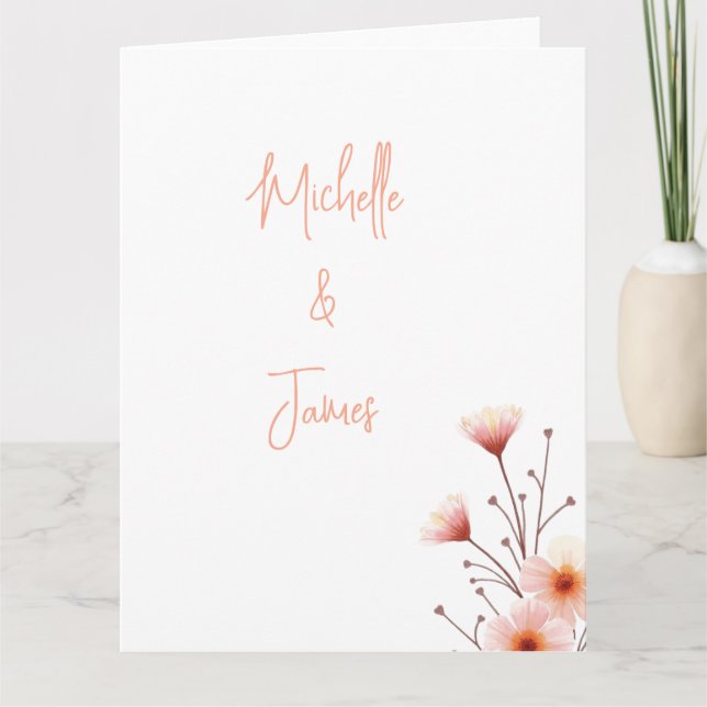 Vattenfärg Blommor Professionell Trendig Kort (Framsida)