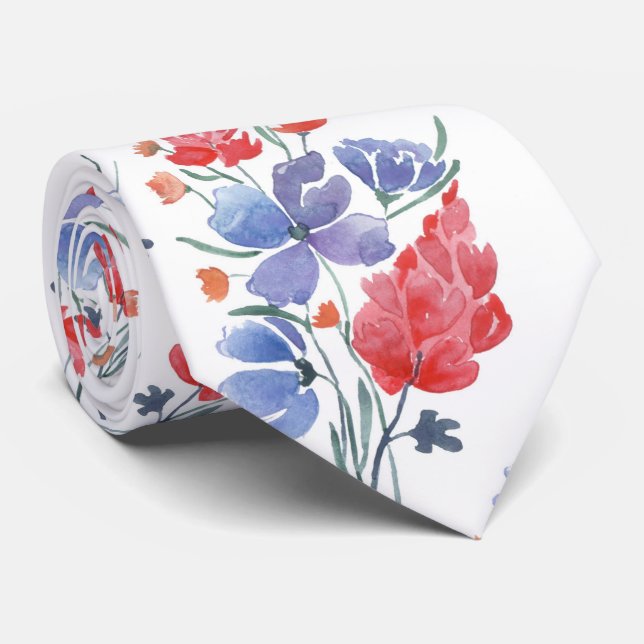 Vattenfärg, blommor. slips (Rullad)
