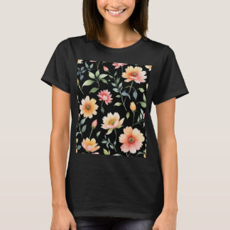 Vattenfärg Blommor T-shirt