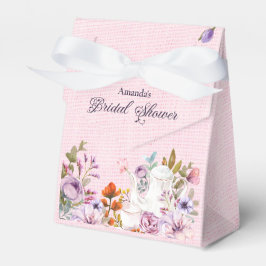 Vattenfärg Blommor Tekvart Tema Bröllopsdusch Presentaskar