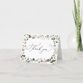 Vattenfärg Blommor Vildblommor Tack Kort