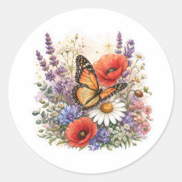 Vattenfärg Blomsterbukett Klistermärke