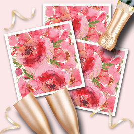 Vattenfärg blomstermönstrade bröllopsdusch servett