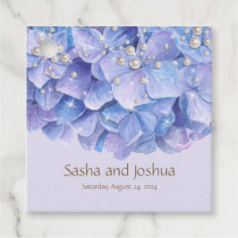 Vattenfärg Blue Hydrangea Pearl Gåvor Etiketter