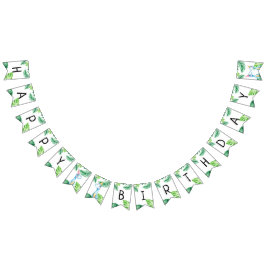 Vattenfärg Blue Trex Greenery Kids 3:e födelsedag Vimplar