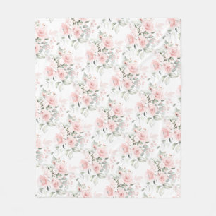 Vattenfärg Blush Dammiga Rosor Flsägg Lakan Fleecefilt