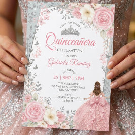 Vattenfärg Blush Rosa Fjärilar Quinceañera Inbjudningar