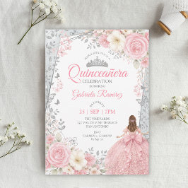 Vattenfärg Blush Rosa Fjärilar Quinceañera  Inbjudningar