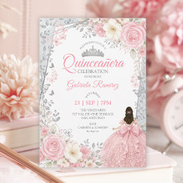 Vattenfärg Blush Rosa Fjärilar Quinceañera  Inbjudningar