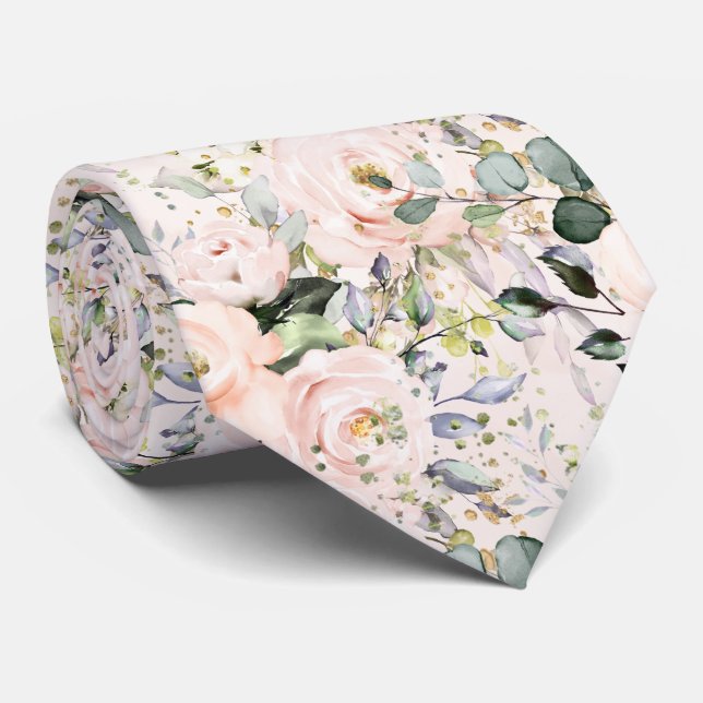 Vattenfärg Blush Rosor Peonior Hydrangeor Slips (Rullad)