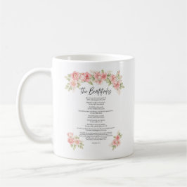 Vattenfärg Blush Saligprisningarna Skrift Kaffemugg