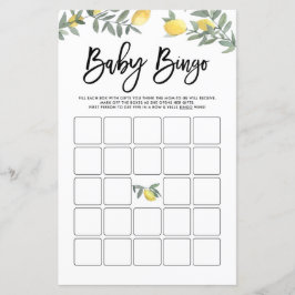 Vattenfärg Boho Citroner Baby Shower Bingo Spel