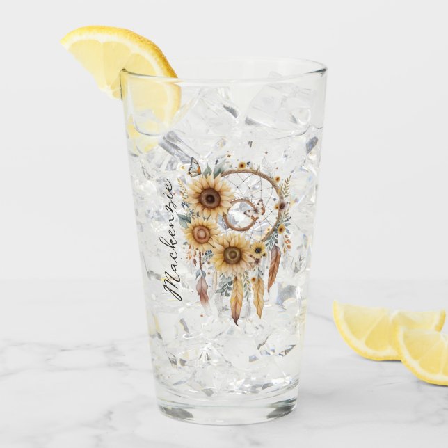 Vattenfärg Boho Drömfångare Glaskopp (Framsida Ice)