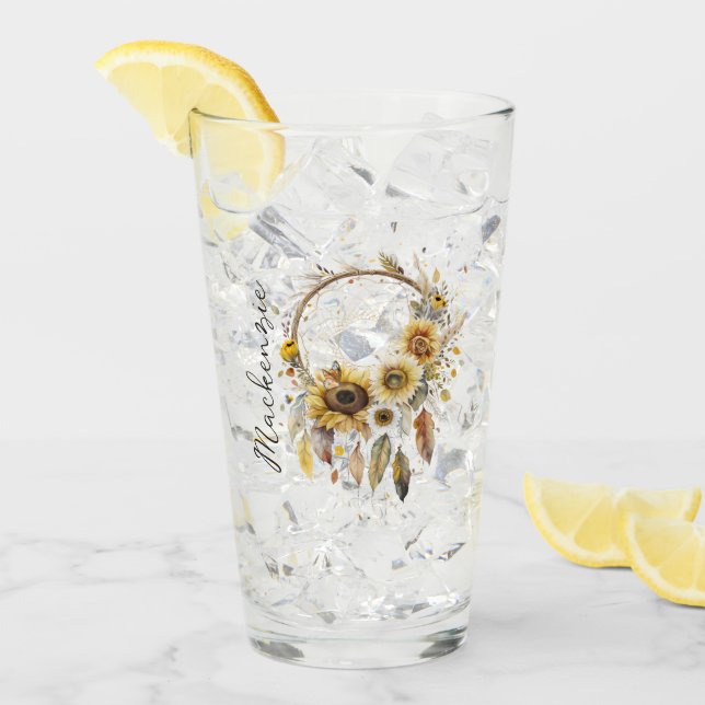Vattenfärg Boho Drömfångare Glaskopp (Framsida Ice)