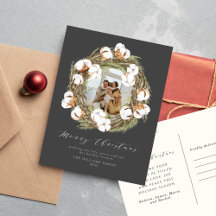 Vattenfärg Boho Julbomull Kullutandning Ett foto