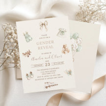 Vattenfärg Boho Nursery könsbestämning barnkalas
